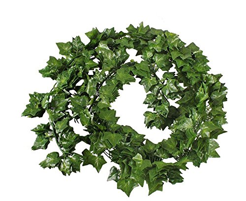 Fake Laub Girlande Blätter Dekoration Künstlicher Grün Efeu Reben Pflanzen für Haus Dekoration im Innen- und Außenbereich (6 Stück)