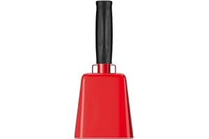 JINSIHOU 8’’ Steel Cow Bell with Handle, Noise Maker Cowbell, Cheering Loud Hand Call Bell for Sport Events Football Soccer Hockey Baseball Basketball Games Party Concert Graduations School Wedding Farm Ranch