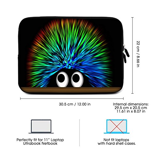 Sidorenko 11-11 6 Zoll Laptop H  lle - Laptoptasche f  r MacBook   Chromebook aus Neopren  Schwarz   Gr  n  42 Designs zur Auswahl