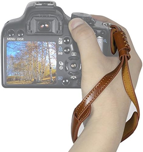 Clanmou Camera Camcorder Leather Hand Strap for Sony RX100M III / RX100 II / Fujifilm X30 X100 /Sony HX 90 Brown