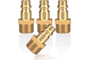 SUKUDON Accouplement à air comprimé 4pc avec filetage extérieur 3/8 "laiton mâle 3/8 pouce bouchon d'accouplement prise d'accouplement connecteur de tuyau connecteur de soupape prise filetée