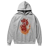 Xmiral Herren Kapuzenpullover gedruckt Big Pocket einfarbig Kordelzug Pullover Sweatshirt(XS,Grau6)