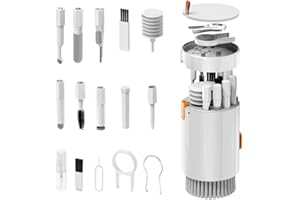 FARYODI Kit de limpieza para teclado, Airpods y teléfono móvil, kit de limpieza universal para tabletas, ordenadores, cámaras y otros dispositivos electrónicos con spray