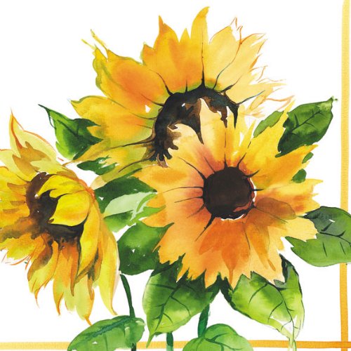Ambiente Servietten Cocktail 25x25cm Sonnenblumen