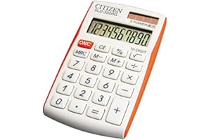 Citizen Compact Pocket Calculator - White/Orange