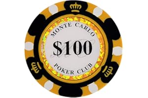 JIESITE Clay Poker Chips 14 Gram Monte Carlo-Pack of 50 Chips