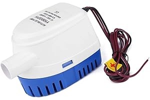 LYRLODY Boat Pump, 3.8A 1100 GPH 12V Auto Bilge Pump Automatic Bilge Marine Submersible Water Pressure Pump with Float Switch for Fishing Pools Spas Silent Boats Ponds
