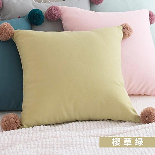 Back Stuffed Cushion Cushion Pillow Waist Pillow Cherry Grass Green 55x55cm (containing core)