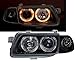 Produktbild AD Tuning GmbH & Co. KG Angel Eyes Scheinwerfer Set, Klarglas Schwarz, inkl. Frontblinker