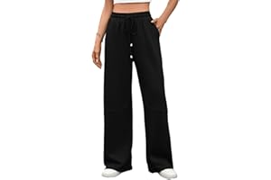 SCHOOLMOON Spodnie Dresowe Damskie Baggy High Waist Szerokie Nogawki Spodnie Sportowe Jednokolorowe Bawełna Długie Wygodne Spodnie