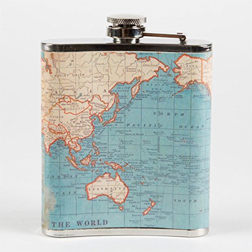 Vintage Map Adventurer Hip Flask - 3