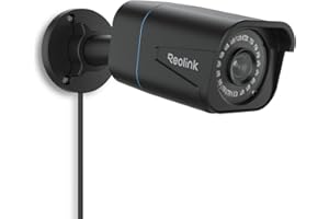 Reolink 4K IP PoE Camera Outdoor CCTV, Smart Human/Vehicle Detection, Timelapse, Up to 512GB microSD Card Slot for 24/7 Recording, RLC-810A Black