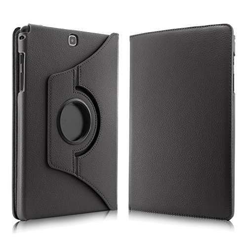 Infiland Samsung Galaxy tab A 9.7 Hülle Case- PU Ledertasche lederhülle 360° Drehbarer Stand Smart Cover Case Schutzhülle Tasche Etui für Samsung Galaxy Tab A 9.7 T550N/ T555N 24,6 cm (9,7 Zoll) WiFi/LTE Tablet-PC(mit Auto Schlaf / Wach Funktion)(Schwarz) - 2