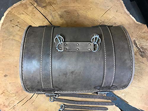 ORLETANOS Loki Brown Gepäckkoffer kompatibel mit Roller Sissybar Tasche Leder HD Harley Davidson Yamaha Suzuki Honda Kawasaki Chopper Gepäck Werkzeugtasche Case Topcase Koffer Satteltaschen