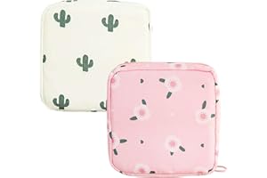 REEKNOKOL Sanitary Towel Holder，Period Bag Sanitary Napkin Storage Bag Sanitary Pouch with Zipper Portable Pantyliners Bag for Women Teen Girls Ladies(2Pcs)…