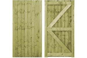 MD CARPENTRY Wooden Featheredge Garden Gate Pedestrian Gate Wooden Pressure Treated 6ft 180cm (180cm High x 83cm Wide x 6cm Deep)