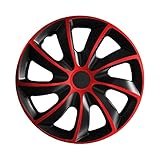 15 Zoll, 4-teiliges Set Eight Tec Handelsagentur (Farbe & Größe wählbar) 15 Zoll Radkappen, Radzierblenden Q02 Bicolor (Schwarz/Rot) passend für Fast alle Fahrzeugtypen (universal)