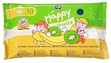 Bella Baby Happy Toilettentücher für Kinder Fruits Kiwi und Banane, 5er Pack (5 x 30 Tücher)