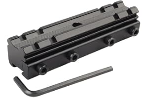 DRAXX Sports Adaptateur Rail Airsoft 11mm vers 22mm Extension Picatinny en Queue d'aronde, Adaptateur Dovetail vers Weaver Base de Montage sur Rail, 11mm à 20mm