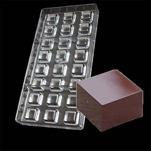 EuBaiFeng 1Pcs Square Shaped Clear Polycarbonate 24 Holes Chocolate Mould,Homemade Jelly, Candy, Ice Cream DIY Mold Kitchen Handmade Cake Decoration Innovation Tools