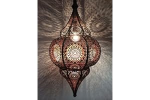 MARRAKESCH Malha orientalna lampa wisząca, czarna, 50 cm, oprawka E14, marokański design, lampa wisząca z Maroko, lampy orientalne do salonu, kuchni lub wisząca nad stołem jadalnym