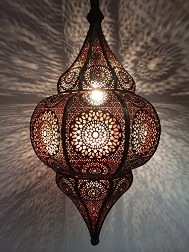 Moroccan Lamp Ceiling Lights Malha 50cm Large Black E14 Socket