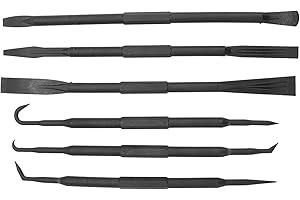 NAROOTE Gancho De Palanca, 6pcs/Set Juego De Barra De Palanca, Juego De Barras De Palanca Resistentes Al Desgaste De Doble Extremo Negro De Alta Precisión Para Quitar Juntas Tóricas