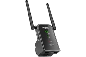 AIGOLINK Répéteur WiFi Amplificateur WiFi Puissant 300Mbps 2.4Ghz sans Fil WiFi Extender Booster jusqu'à 120㎡ avec Port Ethernet, WPS, Mode Repeteur/AP/Routeur, Compatible avec Toutes Les Box Internet