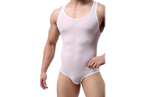 JEATHA Men's One Piece Spandex Leotard Bodysuit Wrestling Singlet Gymnastic Sports Jumpsuit Swimwear