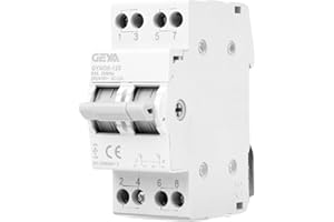 Jadeshay Interruttore di Trasferimento, 2P 63A Commutatore 2 Posizioni Manuale 240V AC Interruttore di Isolamento, Montaggio su Guida Din da 35 mm