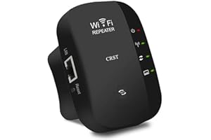 CRST WLAN Verstärker Internet Verstärker 300Mbit/s bis zu 3650 sq.ft, WLAN Repeater mit Repeater/AP Modus, Kompatibel Allen WLAN Geräten, Schwarz-BKO5