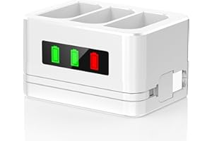 3-Slot-Ring-Batterieladestation/Batterieladegerät/Ladekoffer, mit LED-Anzeige, Typ-C-Eingang, kompatibel mit Ring Doorbell 2/3/4/3 Plus/Spotlight Cam/Peephole Cam und Kamerabatterien