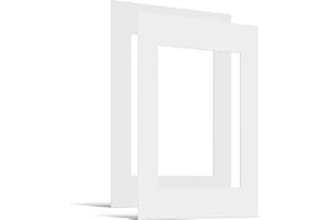 JUNOMI ® 2 x passepartout DIN A2 cm per DIN A3 Bianco Puro | Spessore 1,5 mm | Dimensioni Esterne 42x59,4 cm per Formato Immagine 29,7x42 cm | Bianco Come la Neve