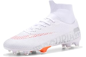 WOWEI Chaussures de Football Homme Crampons Foot Garçon Professionnel High Top Spike Chaussures Antidérapant Athlétisme Entrainement Chaussures Crampons de Sport Adolescents