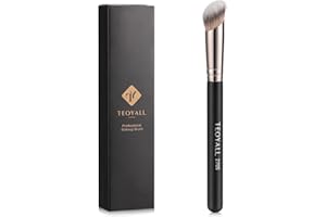 TEOYALL Unter-Augen-Concealer und Angewinkelter Kontur Pinsel - Synthetischer Kabuki zum Verbergen, Mischen, Festlegen und Auftragen von Flüssigen, Cremes und Puder-Kosmetika