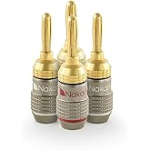 Nakamichi FanLock 24K Gold Plated Banana Plug 10AWG - 18AWG Gauge 4mm for Speakers Amplifier AV Receiver Stereo Home Theater