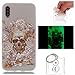 Produktbild Hülle Leuchtende iPhone X Silikon Etui Handy Hülle Weiche Transparente Luminous TPU Back Case Tasche Schale Leuchten In Der Nacht Für Apple iPhone X + Schlüsselanhänger (P) (1)