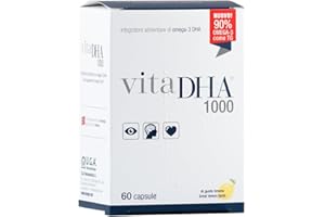 U.G.A. NUTRACEUTICALS VitaDHA 1000 Omega 3 IFOS 5 Stelle (60 Capsule) - Omega3 per Adulti e Bambini - 500mg di DHA ad Alta Biodisponibilità