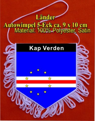 Preisvergleich Produktbild Wimpel Kap Verden, Autowimpel, 5 Eck 9x10cm