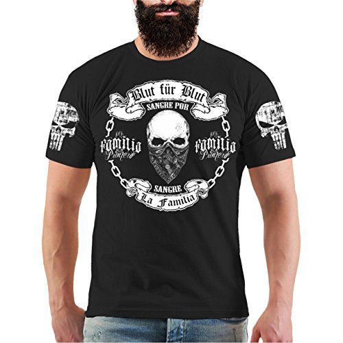 Life Is Pain Männer und Herren T-Shirt La Familia Blut für Blut (mit Rückendruck) Größe S - 8XL Life Is Pain Männer und Herren T-Shirt La Familia Blut für Blut (mit Rückendruck) Größe S - 8XL