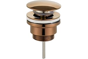 Kibath L480671 Bonde Clic Clac Universelle Or Rose Bonde Push-up de Lavabo Bidet Écrou 1 1/4 Fabriqué en Laiton