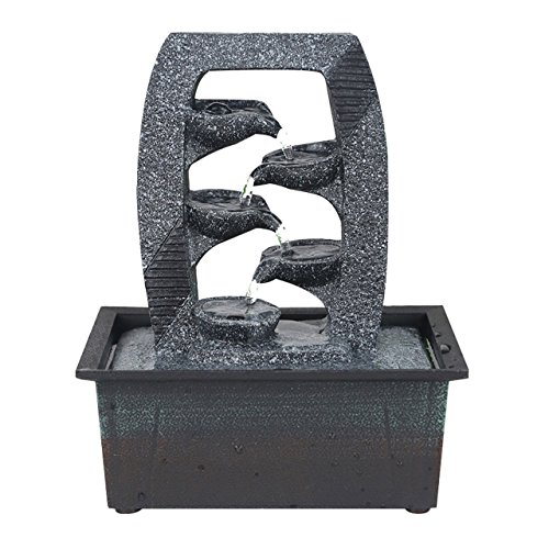 Zimmerbrunnen aus Kunststein in 6 verschiedenen Designs, Farbe:schwarz;Form:5er Kaskade
