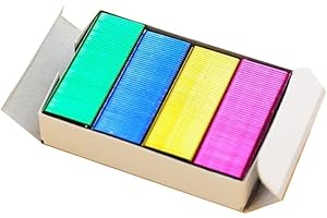 WYJUAN 800Pcs Mini Color DIY Shop Stapler Refills Standard Book Color Staples Office (24/6mm), Coloured Staples,Office Supplies,Staplers and Punches