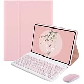 Microcase Samsung Galaxy Tab S6 Lite P610 ile uyumlu Bluetooth Klavye ve Mouse + Standlı Kılıf - BKK6 Pembe