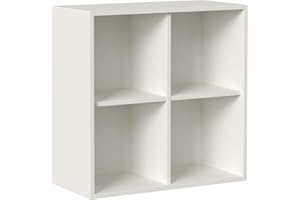 Iconico Home QBE, Wandwürfel mit 4 Fächern, Eingang, Wohnzimmer, Schlafzimmer, Jugendzimmer, Arbeitszimmer, 75 x 35 x 75 cm, weiß