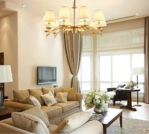 Living room lamp European-style chandeliers brass chandeliers retro lamp bedroom American brass lamp-D