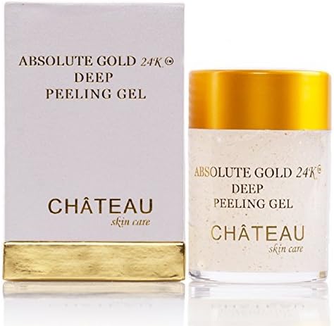 Absolute Gold 24K Deep Peeling Gel- 24 KARAT GOLD, PEARL POWDER and GINGER EXTRACT. Excellent for all skin types. 2.04 fl.oz-60 ml. Eliminates the dead skin cells and leaves your skin glowing and radiant. (FRAGRANCE FREE, PARABEN FREE, PETROLEUM FREE).