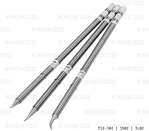 Knokoo T12 Series Lead Free Soldering Iron Tips T12-J02 T12-JS02 T12-JL02 for Hakko FX-951 FX-952 Soldering
