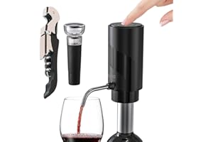AIKARO - Aerador-Vertedor de Vino Eléctrico Recargable Decantador Automático, con Sacacorchos y Tapón al Vacío (Juego)