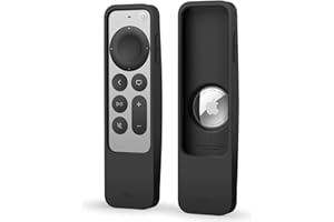 elago Etui lokalizatora R5 kompatybilne z Apple TV 4K Siri Remote 3. generacji, 2021 2. generacji i AirTag - pełny dostęp do wszystkich funkcji [czarne]